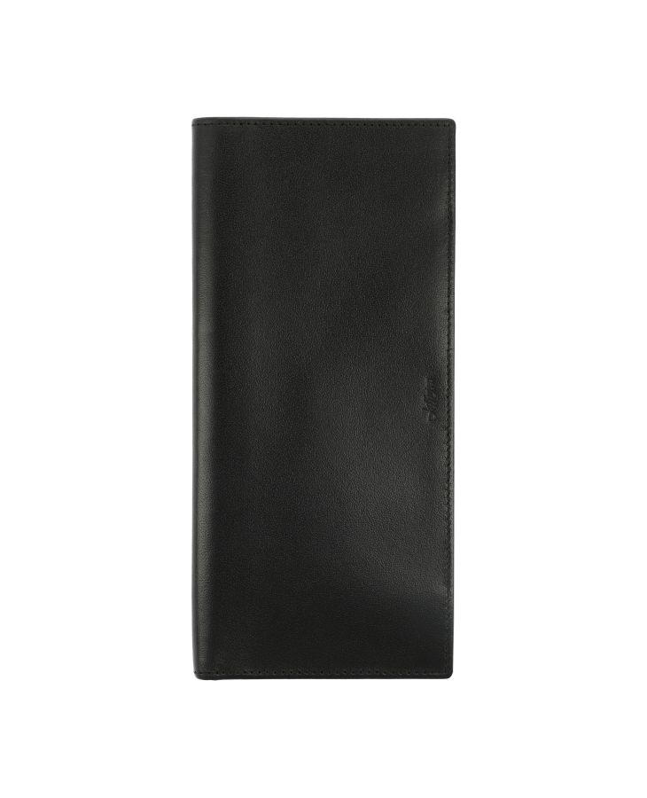 Black  Premium leather wallet for cheque book and essentials.