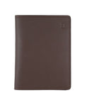 Brown  leather portfolio with pen and notepad.