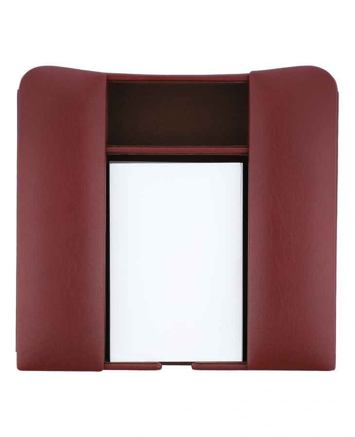 Maroon leather desk organizer