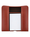Dark Tan leather accessory box for office