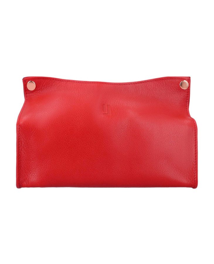 Chic Red leather tissue box cover