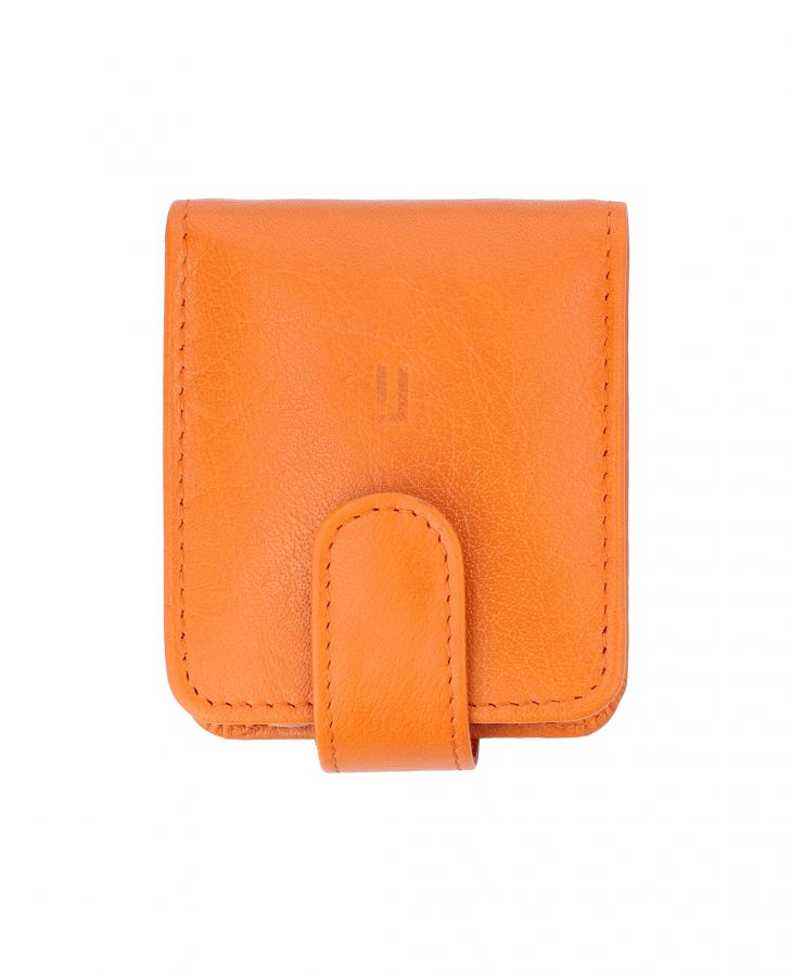 Sleek Orange leather makeup accessory