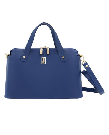 Blue leather Rose handbag