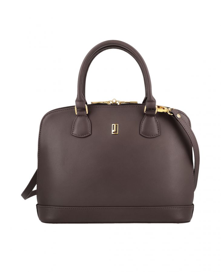 Elegant Brown leather all-round zip bag