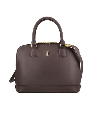 Elegant Brown leather all-round zip bag