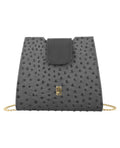 Black & Dark Grey Leather evening handbag