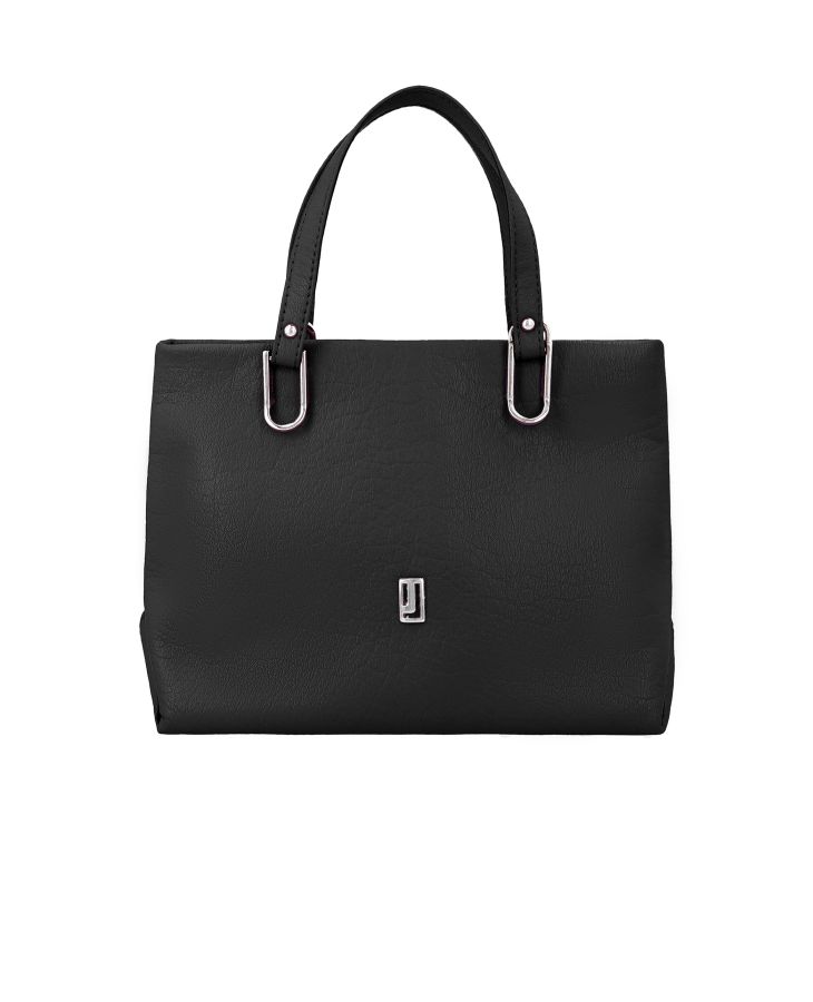Classy Black  leather bag with zipper