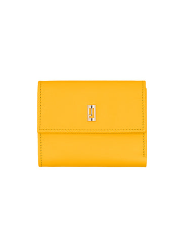 Yellow Vibrant wallet with snap button closure