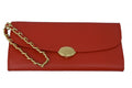 Red Leather wristlet with zippered pocket