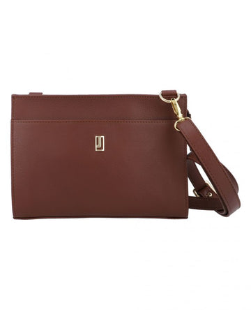 Brown Buffalo leather Petunia shoulder bag