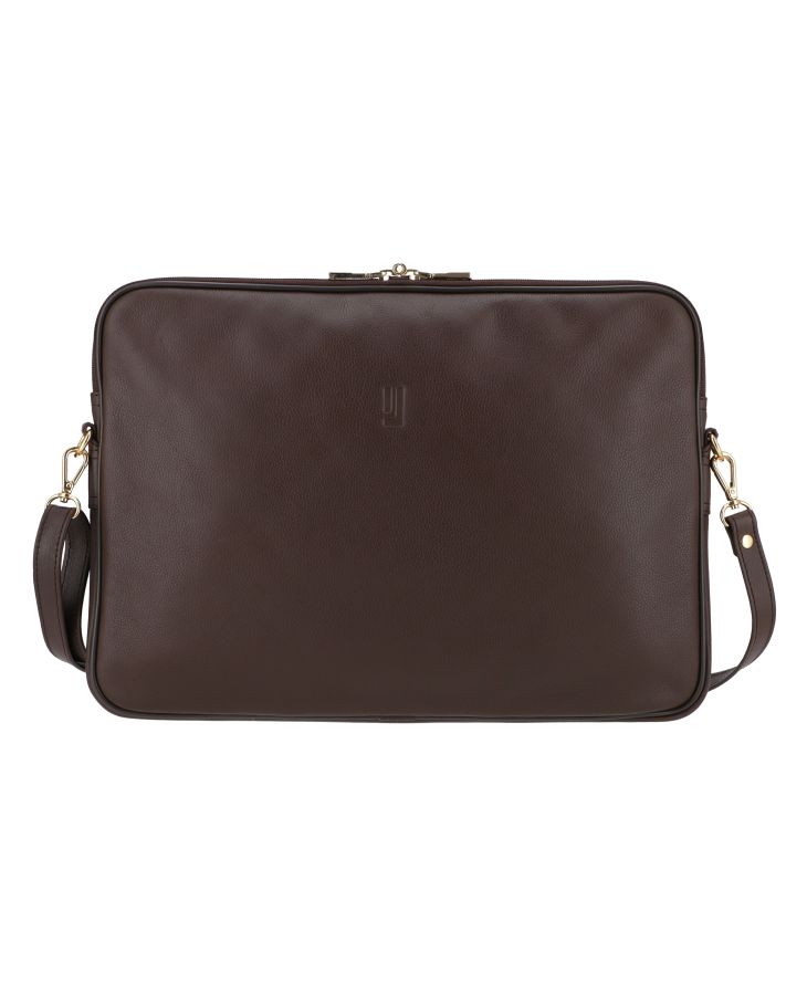 Brown Slim leather sleeve with back pocket
