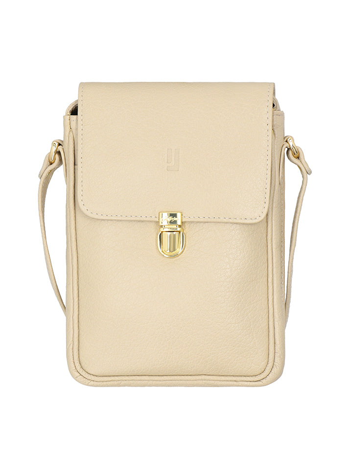 Off white leather bag with pen holder