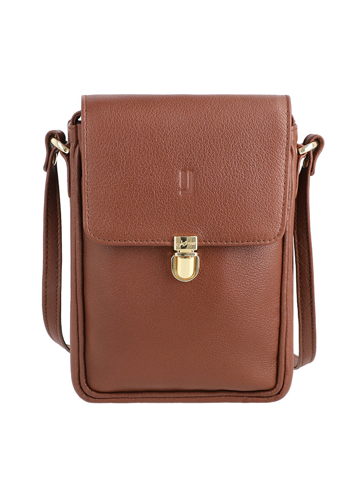 Brown Leather bag with flap