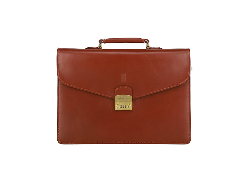 Dark Tan Stylish leather case for office essentials