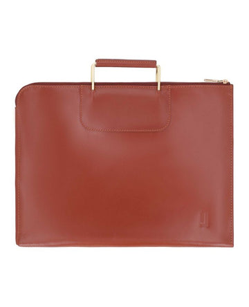 Dark Tan Sleek leather portfolio