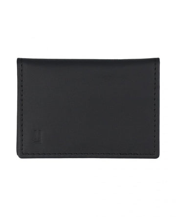 Black leather card case for essentials