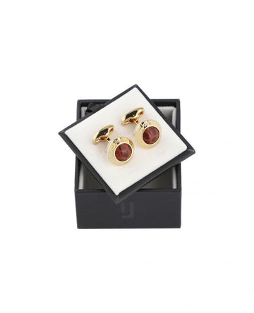 Sophisticated Tan rounded design cufflinks in sleek style.