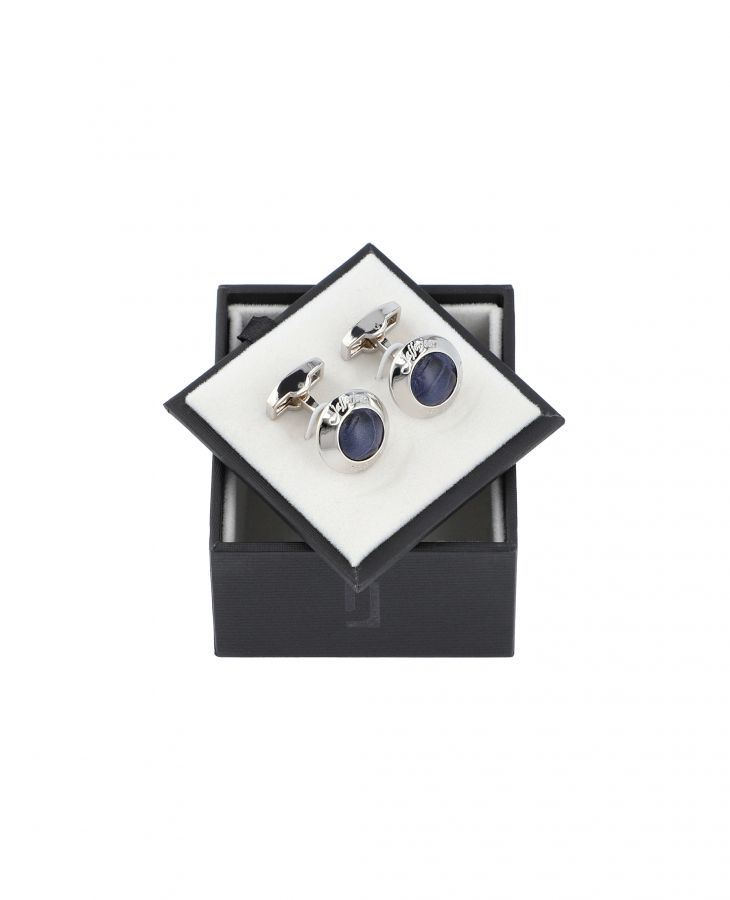 Blue Simple yet stylish rounded cufflinks to elevate your look.