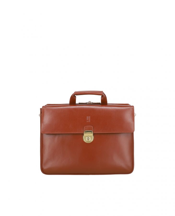Dark Tan  leather laptop document case