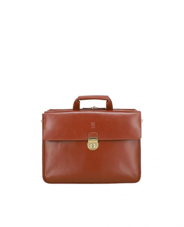 Dark Tan  leather laptop document case