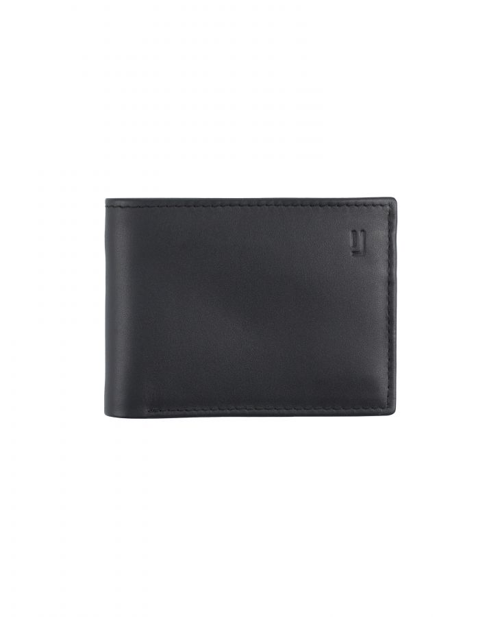 Black Leather wallet designed for both cards and cash.