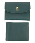 Green wallet set with card slots.