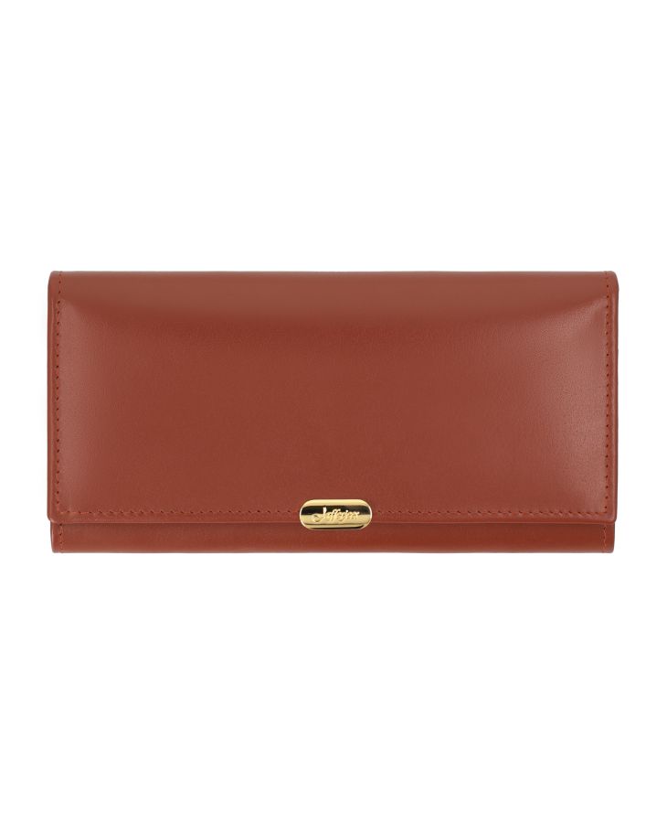 Dark Tan Buffalo leather wallet with ID windows