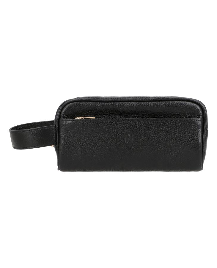 Black leather pouch for travelers